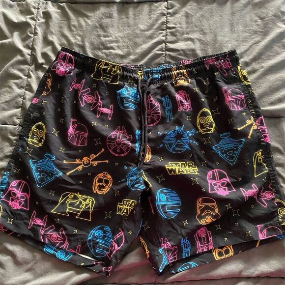 Star Wars Other - Star Wars Men's Neon Print Swim Trunks Multicolor Size M